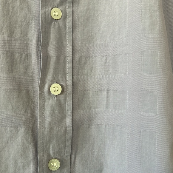 Burberry Brit Light Purple Button Front Shirt w Subtle Plaid Design Size Large - Picture 5 of 13